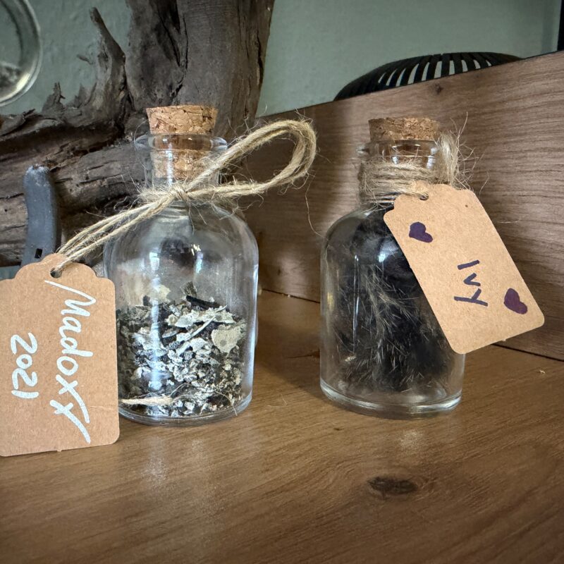 Fell und/oder Asche im Gläschen